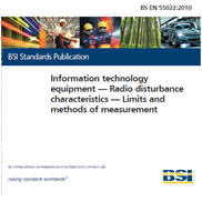 BS EN 55022:2010 Information technology equipment -Limits and methods of measurement